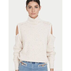 NWT Generation Love Norah Sequined Cold Shoulder Sweater Cream Size XS $325 [jb]